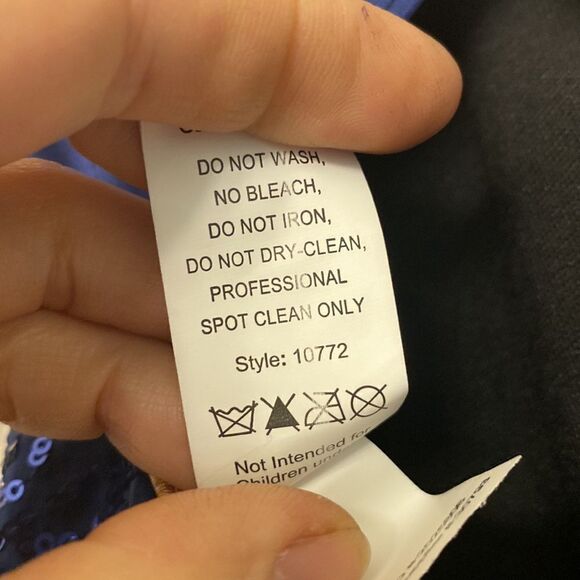 Weissman dance costume blue sequin Boogie Woogie Bugle Boy 10772 Child IC 7/8 - Picture 8 of 9